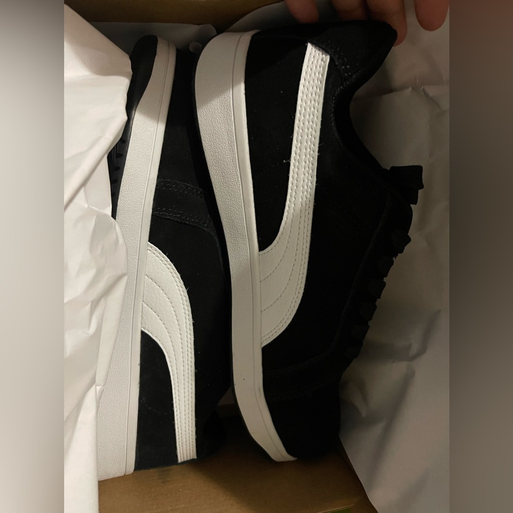 Puma B&W Suede Steel Toe Shoes Size 8.5